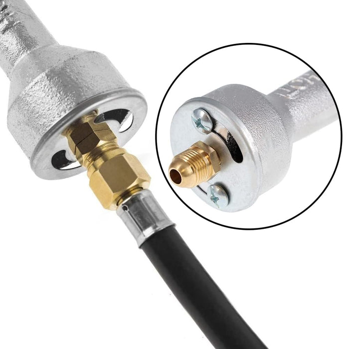 Uenede 3PCS Propane Orifice Connector Brass Tube Fitting, 3/8" Flare x 1/8" NPT Male, Gas Orifice Jets Nozzle for Freestanding Casting Cooking Stove Grill Turkey Pot Cooker Fryer Parts - Grill Parts America