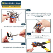 RIDEIWAKE Piezo Ignitor Piezo Spark Ignition Kit Electrode lgniter and Brass Jet Nozzle Misting Nozzle LPG Gas Orifice Pipe Replacement for Camping & Backpacking Stove Burner Heater （4 Pack) - Grill Parts America
