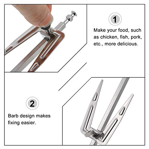 DOITOOL Stainles Steel Air Fryer Fork, Air Fryer Accessories Replacement Parts, Roast Chicken Fork Fish Meat Grilling Fork for BBQ Home Kitchen Outdoor, 9.8"L x 1.9"W - Grill Parts America