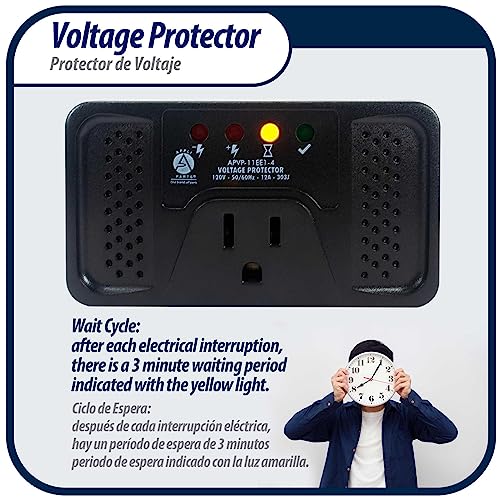 Appli Parts Voltage Surge Protector For Refrigerators with Electronic Boards 120 V 50-60 Hz 12 A 303 joules regulator with time delay works with all electronic appliance brands APVP-11EE1-4 - Grill Parts America