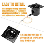 Hisencn Porcelain-Enameled Fire Burn Pot and Hot Rod Ignitor Kit Replacement Parts for Pit Boss and Traeger Pellet Grill with Screws and Fuse - Grill Parts America