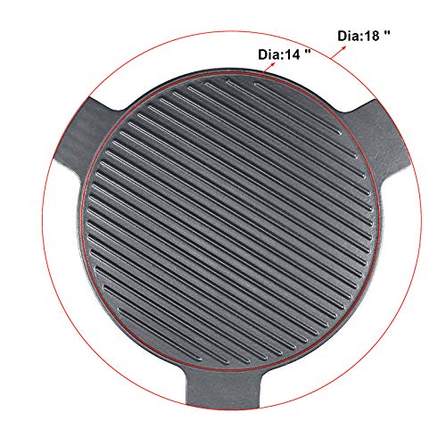 Hisencn 18" Cast Iron Plate Setter for Large Big Green Egg Accessories and Other 18 Inches Diameter Cooking Grills, Kamado Grill, Pizza Stone, Heat Deflector with 3 Legs - Grill Parts America