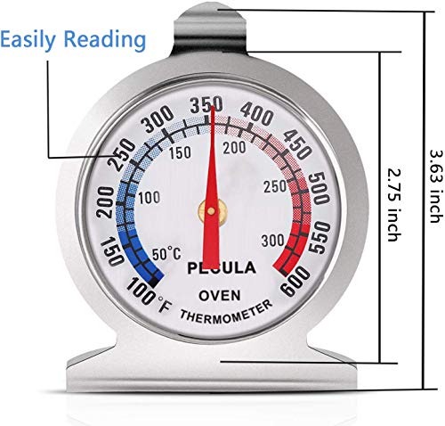 Oven Thermometer 50-300°C/100-600°F Oven Grill Fry Chef Smoker Thermometer Instant Read Stainless Steel Thermometer Kitchen Cooking Thermometer