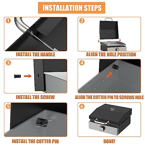 17 inch Griddle Lid for Blackstone 17 inch Griddle Hood 1832 Adventure Ready Tabletop Griddle, for Blackstone 1971 17 inch Griddle Accessories,Blackstone 17 inch Hard Cover &Blackstone Lid Replacement - Grill Parts America