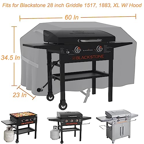 28 Inch Griddle Cover for Blackstone 28 Inch Griddle, Heavy Duty Waterproof Griddle Cover 28 inch for Blackstone 28 inch ProSeries Griddle,Fit Blackstone Griddle 28 inch Double Shelf with Hood - Grill Parts America