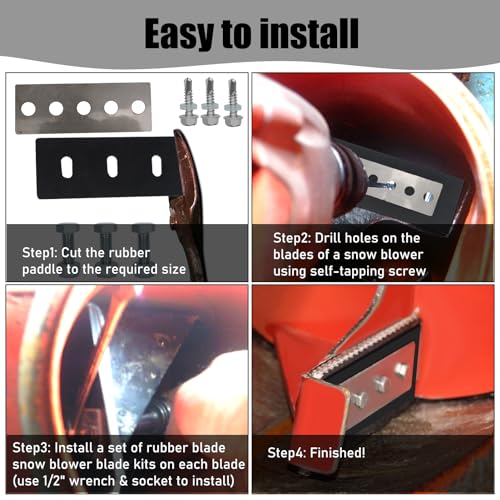 NNG 3/8” Snow Blower Impeller Modification Kit, 3 Pack Rubber Blade Snow Blower Universal for Modifies 2-Stage Machine - Grill Parts America