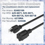 Snow Blower Electric Starter Cord 02483100 Compatible with Ariens Electric Start Cord Part Replacement for Ariens, MTD, Murray, Tecumseh 629-0071, 929-0071, 929-0071A, 929-0071B, 6219MA, 32450B - Grill Parts America