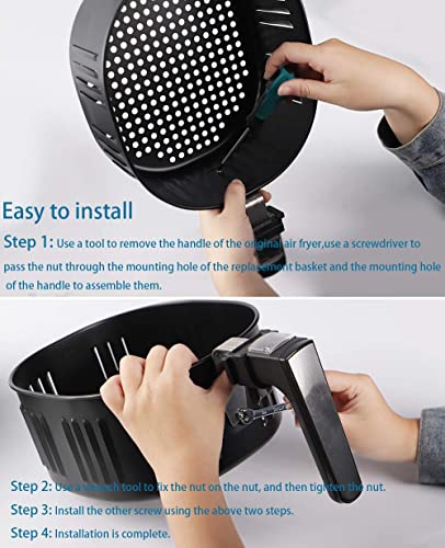 Air Fryer Replacement Basket For Power XL DASH Gowise USA Cozyna 5.5Qt Air Fryer,Air fryer Accessories, Non-Stick Fry Basket, Dishwasher Safe - Grill Parts America