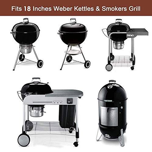 Hisencn 7432 Cooking Grid, 85042 Lower Grate, 63013 Charcoal Grates for Weber 18-inch Smokey Mountain Cooker, Charcoal Smoker Grill 80634, 3 Pack - Grill Parts America