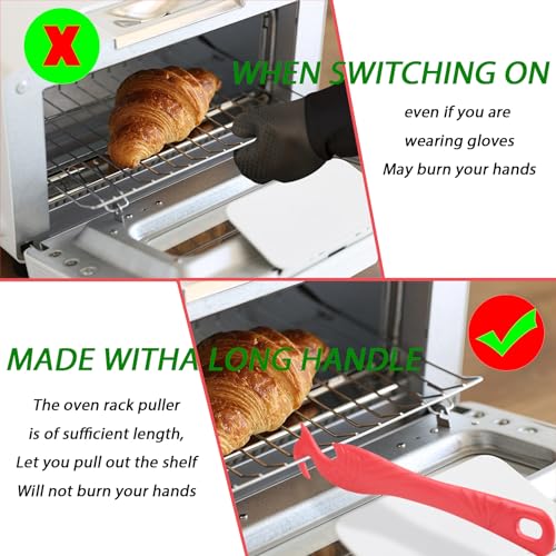 Oven Rack Push Pull Tool 2-Pack oven rack puller push pull stick tool(11 Inch), oven rack pullers with longer handle suitable for oven, toaster oven, air fryer, toaster oven - Grill Parts America