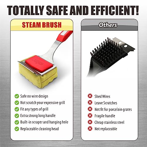 Grill Brush Bristle Free BBQ Replacement Cleaning Head - Grill Parts America