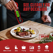 AWLKIM Meat Thermometer Digital - Fast Instant Read Food Thermometer for Cooking, Candy Making, and Outside Grill, Waterproof Kitchen Thermometer with Backlight & Hold Function - Grill Parts America