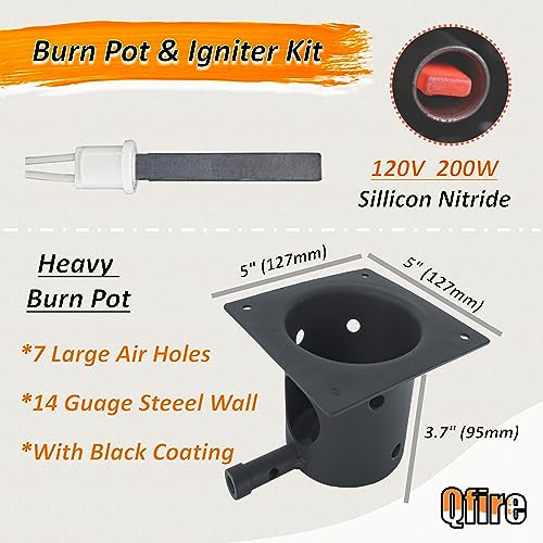 Black Fire Burn Pot and Hot Rod Rapid Igniter Kit 20751 Replacement For Most of Traeger/Z Gills/Pit Boss AC Wood Pellet Grill and Smoker - Grill Parts America