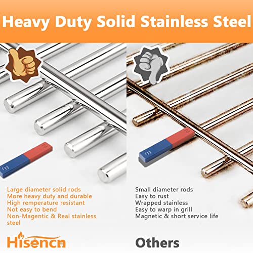 Hisencn 17 inch Cooking Grates for Home Depot Nexgrill 720-0830H, 720-0830D, 720-0783E, 720-0783C, fits for Kenmore, Uniflame Gas Grils, 17" Stainless Steel Cooking Grids Grill Replacement - Grill Parts America