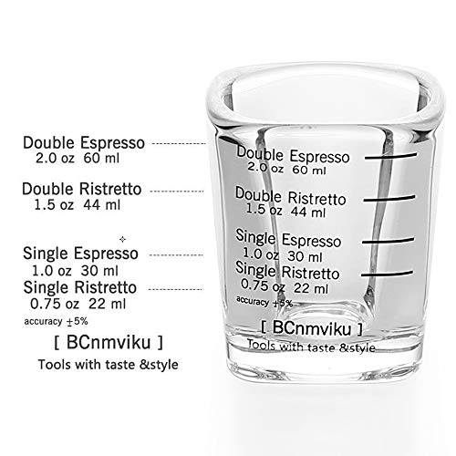 2 Pack Shot Glasses Measuring Cup Espresso Heavy Wine Black Red oz TSP TBS ml