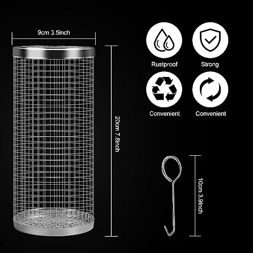 2PCS Rolling Grilling Baskets,Outdoor Grill Bbq Net Tube,304 Stainless Steel Grilling Baskests,Large Cooking Accessories for Veggies Vegetable - Grill Parts America