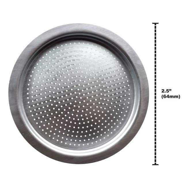 Univen 2.5" (64mm) Espresso Filter and Gasket Seals Compatible with Bialetti 6 Cup Aluminum Espresso Makers - Grill Parts America