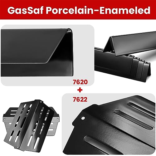 GasSaf 7620 Flavorizer Bar, 7622 Heat Deflectors Replacement for Weber 7621 65505 Genesis 300 Series E310 E320 E330 S310 S320 S330 Grill Part with Front Control Knobs (2011 & Newer) - Grill Parts America