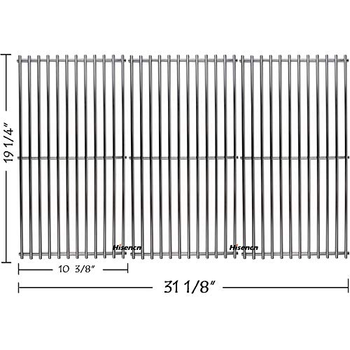 Hisencn Repair kit Replacement for Jenn Air 720-0337, 7200337, 720 0337 Gas Grill Model, 4pack Stainless Steel Burners Pipe Tube, Heat Plates Sheild Tent, Set of 3 Grill Cooking Grid Grates - Grill Parts America