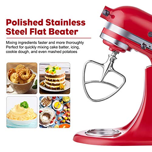 6 Quart Flex Edge Beater for KitchenAid Bowl-Lift Stand Mixers With  Silicone Edges For Kitchen Aid Accessories and Attachments