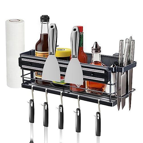 KOCZIL Griddle Caddy for Blackstone 28"/36", Blackstone Caddy Space Saving BBQ Accessories Organize, Grill Caddy for Outdoor Grill, Includes Magnetic Grill Tool Holder, Knife Holder,Paper Towel Holder - Grill Parts America