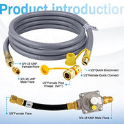 Dozont 710-0003 Propane to Natural Gas Conversion Kit Compatible with Kitchen-aid Propane Gas Grill, 710-0003 Natural Gas Hose and Regulator for Propane Gas Grill Conversion-CSA Certified(10FT) - Grill Parts America