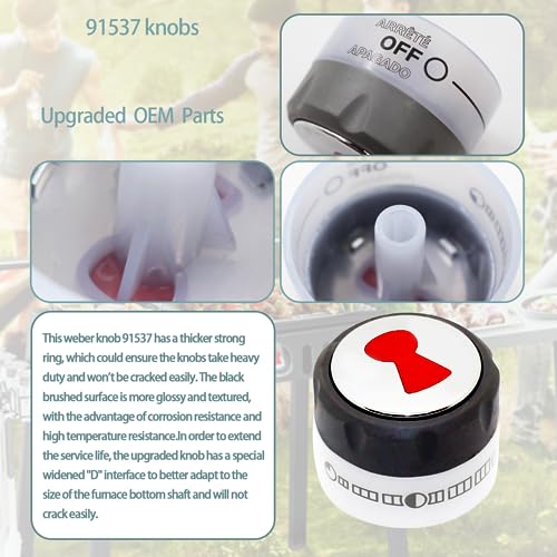luclyyasys Upgraded 91537 Main Burner Gas Grill Control Knob (OEM) for S-420/450/620/640/650 E-420/450/620/650 Compatible with Weber Summit 420/620 Series Gas Grills 2012 and Later 10-Year QA - Grill Parts America