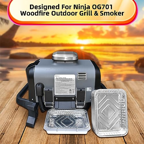 TOHONFOO 20 Pack Drip Pan Liners for Ninja OG701 Woodfire Outdoor Grill & Smoker - Compatible with Weber Genesis - Spirit - Q Series - Disposable Aluminum Foil Grease Tray Liners - Grill Parts America