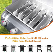 Hisencn 15.3 in Flavorizer Bars for Weber Spirit I/II 300 Series GS4 Spirit S310 E310 E320 S320 E330 S330 Grill with Front Control Knobs, Stainless Steel Heat Plate for Weber Spirit Grill Part - Grill Parts America