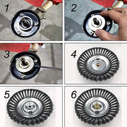 AMINORD 8" Trimmer Cutter Head Steel Wire Weed Grass Brush Cutting Lawn Mower with Lawnmower Blade Adapter for Rust Removal Paving Stone Pavement Joints or Driveway (8") (8 inches) - Grill Parts America