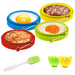 Silicone Egg Rings Round - NUIBY Non Stick Fried Egg Mold - Pancakes Maker Molds - Breakfast Egg Sandwich Cooker Maker - 4 Pack 4 Color, with Bonus 1 Spray Brush or 2 Egg Poachers or Both - Grill Parts America