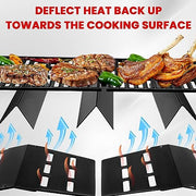 GasSaf Heat Deflector Replacement for Weber 7622 65505 Genesis 300 Series E310 E320 E330 S310 S320 S330 Grill Part with Front Control Knobs (2011 & Newer) Porcelain enameled Heat Plates - Grill Parts America