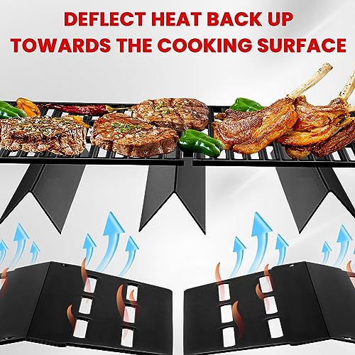 GasSaf Heat Deflector Replacement for Weber 7622 65505 Genesis 300 Series E310 E320 E330 S310 S320 S330 Grill Part with Front Control Knobs (2011 & Newer) Porcelain enameled Heat Plates - Grill Parts America