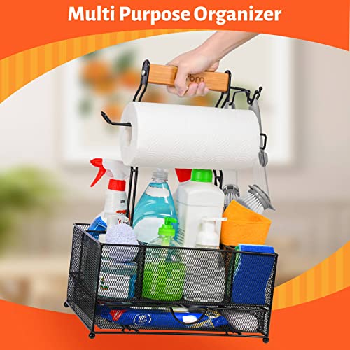 Lorbro Large Grill Utensil Caddy with Drawer, Picnic Camping Caddy with Paper Towel Holder, BBQ Organizer for Grilling Tool, Ideal Organizer for Picnic Condiment and Outdoor Griddle Accessories - Grill Parts America