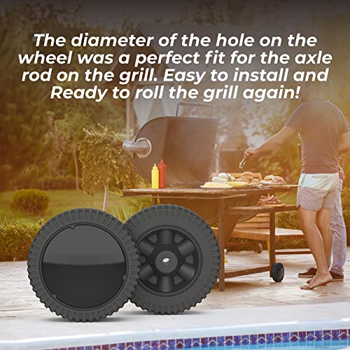 MAYITOP Gas Grill Wheels 2 Pack Replacement for Char-Broil Charbroil Thermos 5.9" W G206-0025-W1 - Grill Parts America