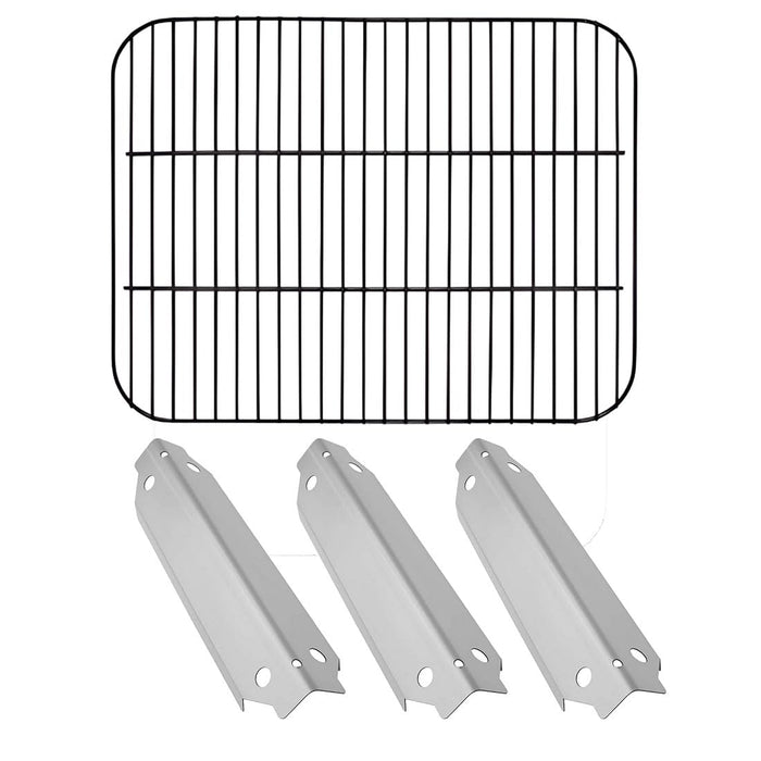 Outdoor Bazaar Set of Porcelain Cooking Grid and Three Stainless Steel Replacement Heat Plates for Dyna-Glo 3-Burner Grill models DGC310CNP-D, DGC310RNP-D, DGC310BNP-D - Grill Parts America
