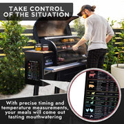 Levain & Co Meat Temperature Magnet & Meat Smoker Guide - Smoker Accessories for BBQ, Grilling & Smoking Meats - Wood Type, Cook Time, & Temperature Guide - Grill Parts America