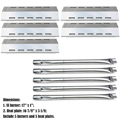 Direct Store Parts Kit DG257 Replacement for Ducane 5 Burner 30500701/30500097 Gas Grill Repair Kit Stainless Steel Burners & Heat Plates - Grill Parts America