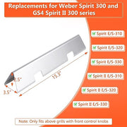 QuliMetal 7636 67046 Flavorizer Bars for Weber Spirit 300 & GS4 Spirit II 300 Series, Spirit E310 E320 E330 S310 S320 S330 Grill with Front Control Knob - 15.3 Inch Flavor Bars Replacement Parts - Grill Parts America