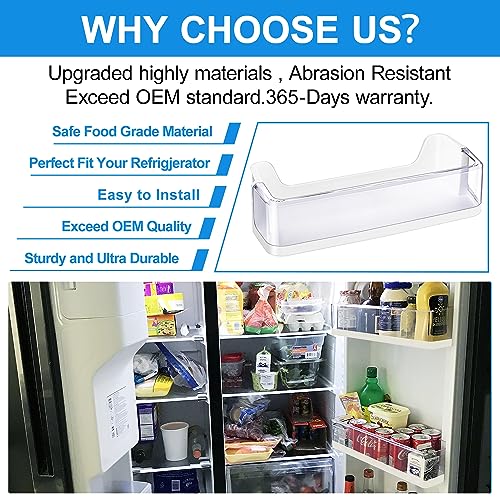 (2 PACK) UPGRADED DA97-08348A Refrigerator Door Shelf Bin Compatible with Samsung Refrigerator Part RS265TDRS RS25H5111BC RS25H5111SR Door,For DA63-05215A Refrigerator Middle Door Bin Guard Assembly - Grill Parts America