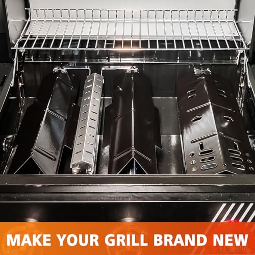 Hisencn Grill Parts for Dyna-glo DGH353CRP, DGF350CSP, DGH373CRP-D, DGF371CRP-D Grills, Stainless Steel Grill Burner Tubes & Porcelain Steel Heat Plates Grill Replacement Parts for Dyna Glo Grill - Grill Parts America