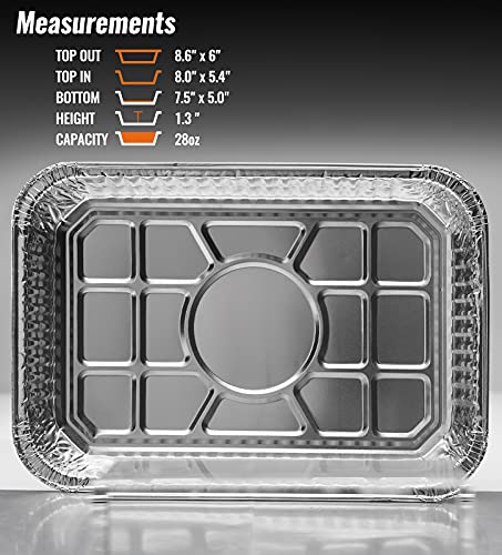 NUPICK 30 Pack 6415 Drip Pans Compatible for Weber Spirit Series, Genesis Series, Q Series Grills, Disposable Aluminum Foil Grease Trays, 8.5" x 6" - Grill Parts America