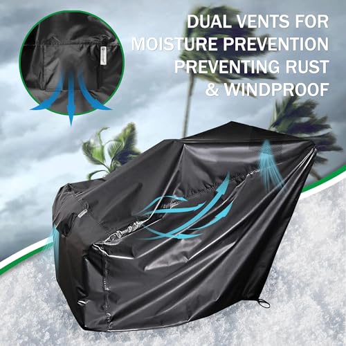 IC ICLOVER Snow Blower Cover, Universal fit Two Stage Snow Thrower Cover, Heavy Duty 600D Polyester Fabric Waterproof, Sun UV Dust Snow Proof, with Drawstring & Windproof Buckles, Outdoor Protection - Grill Parts America