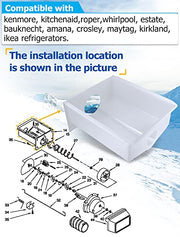 W10670845, WPW10670845 Refrigerator Ice Bucket Compatible with Whirlpool, Kenmore, kitchenaid, Amana Refrigerators, etc. Part Number: 2196091, 1115342, 1115372, 2152701, 2152702, etc. - Grill Parts America