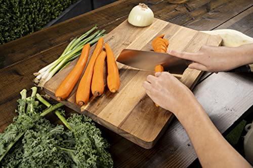 BLACKSTONE 5595 Solid Acacia Wood Griddle Cutting Board with Feet (17 x 12”)- Large and Lightweight, Premium Durable Quality to Chop Vegetables for Indoor, Outdoor, Kitchen, Easy to Clean (Rectangle) - Grill Parts America