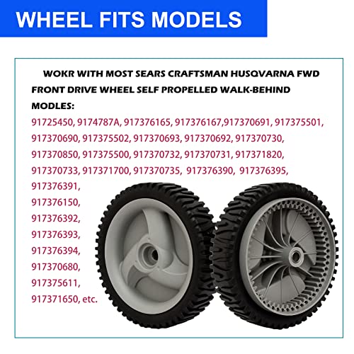 ZALANA Set of 2 Front Drive Wheels 583719501 194231X460-401274X460Front Drive Tires Wheels for Craftsman Mower - Fit for Craftsman Husqvarna & HU Front Wheel Drive Self Propelled Lawn Mower, Gray - Grill Parts America
