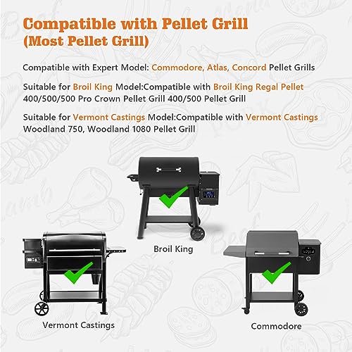 Replacement Meat Probe for Expert Grill Commodore Pellet Grill & Smoker, 3.5mm Plug Thermometer Probe with 2 Pack Probe Clips for Expert Grill Probe Accessories - Grill Parts America