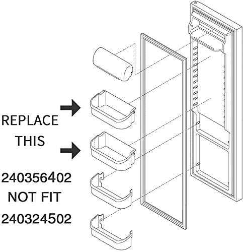 240356402 Refrigerator Door Bin Shelf Replacement Part For Frigidaire, Electrolux, Kenmore, Frigidaire Door Shelf Replacement Upper Slot, Replaces AP2549958, 240430312, 240356416, 240356407 - Grill Parts America