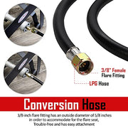 GasOne 2109-RED 4 ft High Pressure 0-20 PSI Adjustable Regulator with Red QCC-1 Type Hose-Works with Newer U.S. Propane Tanks - Grill Parts America