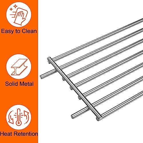 AOREWTGGH 7513 Grill Warming Rack for Weber Spirit 700, Genesis Silver B&C, 7513/88719 304 Stainless Steel Warming Rack Replacement for Weber Genesis 1000-5500, Gold B & C, 24.9 x 4.7 x 4 in - Grill Parts America